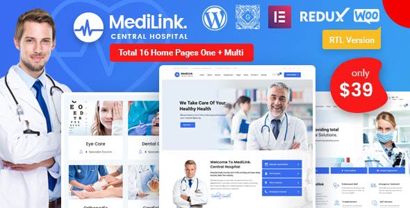قالب وردپرس پزشکی Medilink 