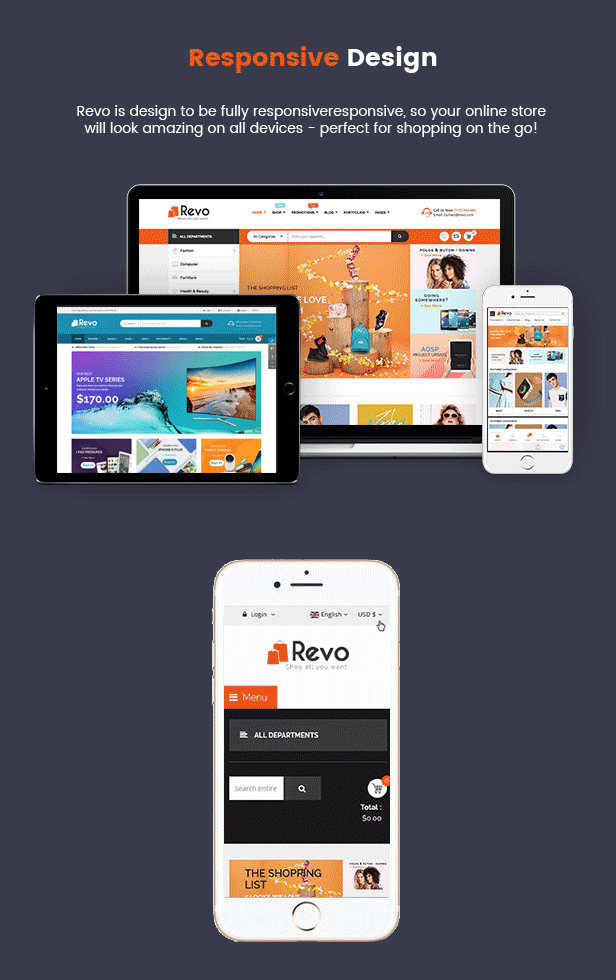حرفه ای ترین قالب فروشگاهی Revo